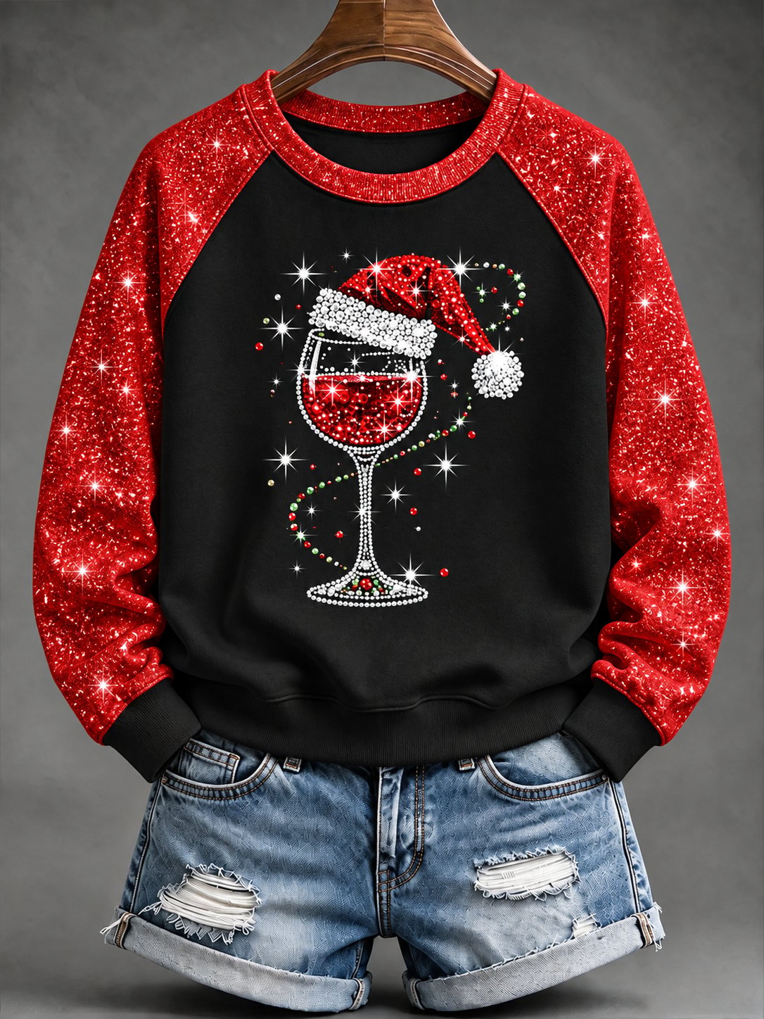Women's Casual Christmas Print Long-Sleeved Sweatshirt