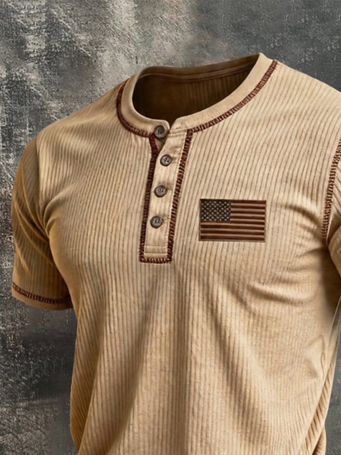 Men's Vintage Patriot Crew-Neck Short-Sleeve T-Shirt