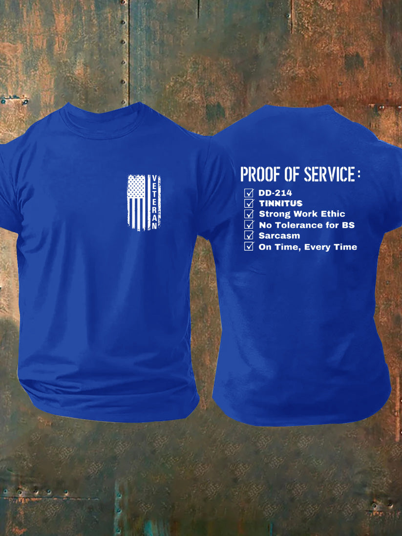 Veteran Proof Of Service Pattern100% Cotton T-Shirt