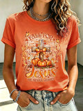 Women'S Casual Autumn Faith Pattern T-Shirt