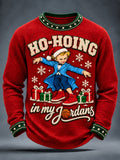 Lässiges Herren-Sweatshirt mit Weihnachtsmotiv und Rundhalsausschnitt