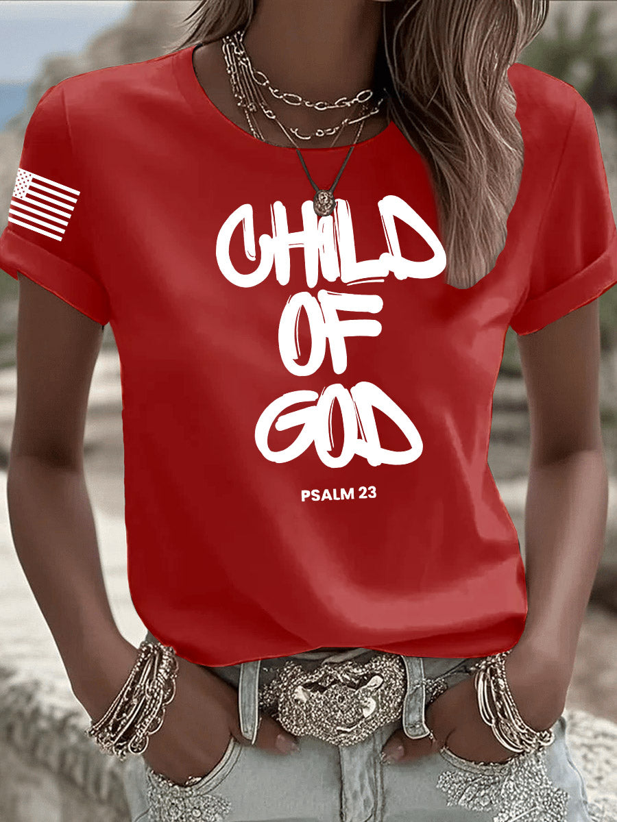 Child Of God From Psalm 23 Printed T-Shirt