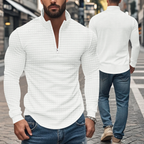 Men's American Retro Autumn And Winter Half-Zip Small Plaid Casual Stand-Up Collar Long-Sleeved Sweatshirt