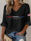 Women's United States 250TH Anniversary Print Waffle Long Sleeve T-Shirt