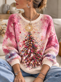 Women'S Christmas Print Crew Neck Long-Sleeve Sweatshirt