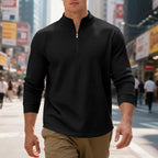 Men's Solid Color Waffle Weave Pullover Sweatshirt