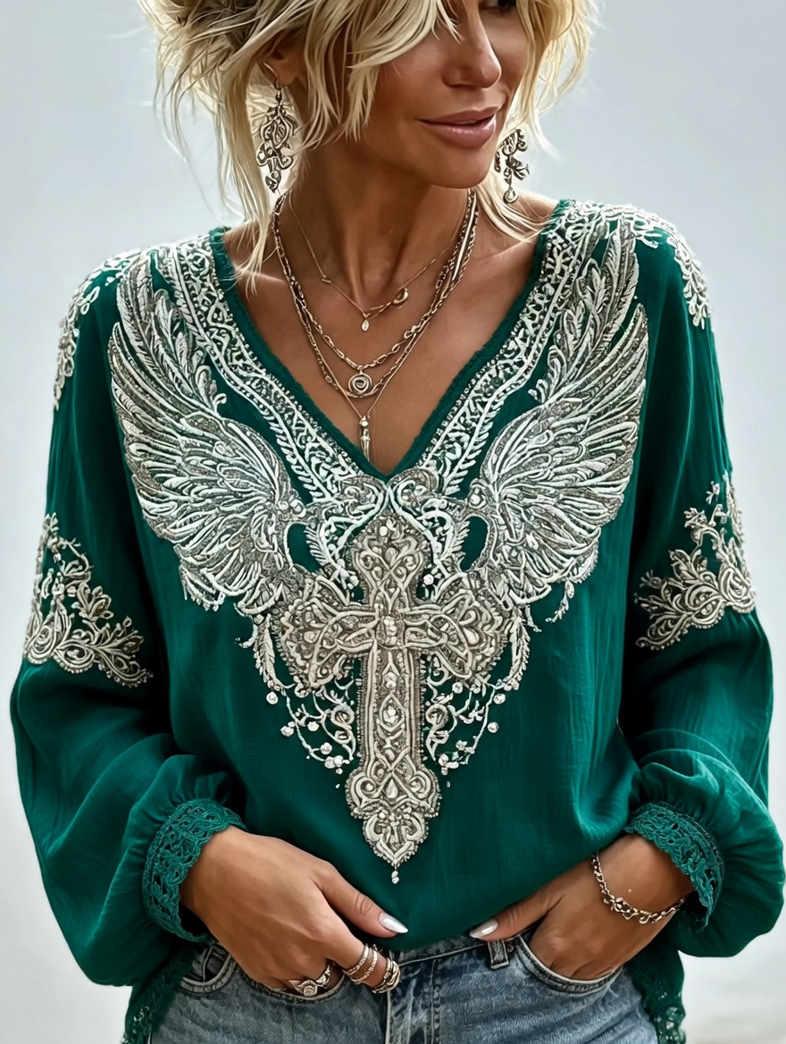 Women'S Faith Printed Casual Round Neck Top