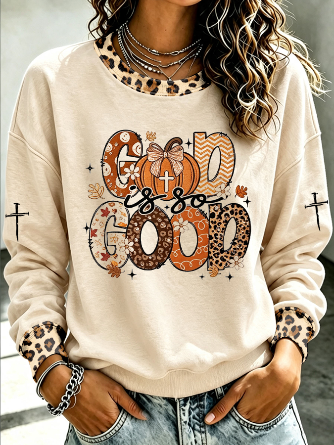 Women's God Is So Good  Printed Casual Sweatshirt