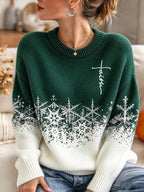Women'S Christmas Print Casual Knit Top