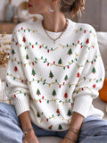 Lässiges Stricktop mit Weihnachtsmuster für Damen