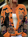 Women's Casual Halloween Print Cardigan