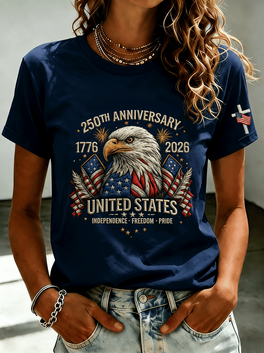 Women's USA 250th Anniversary Printed T-shirt