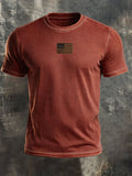 Men's Vintage 100% Cotton Washed, Ribbed, Faded T-Shirt