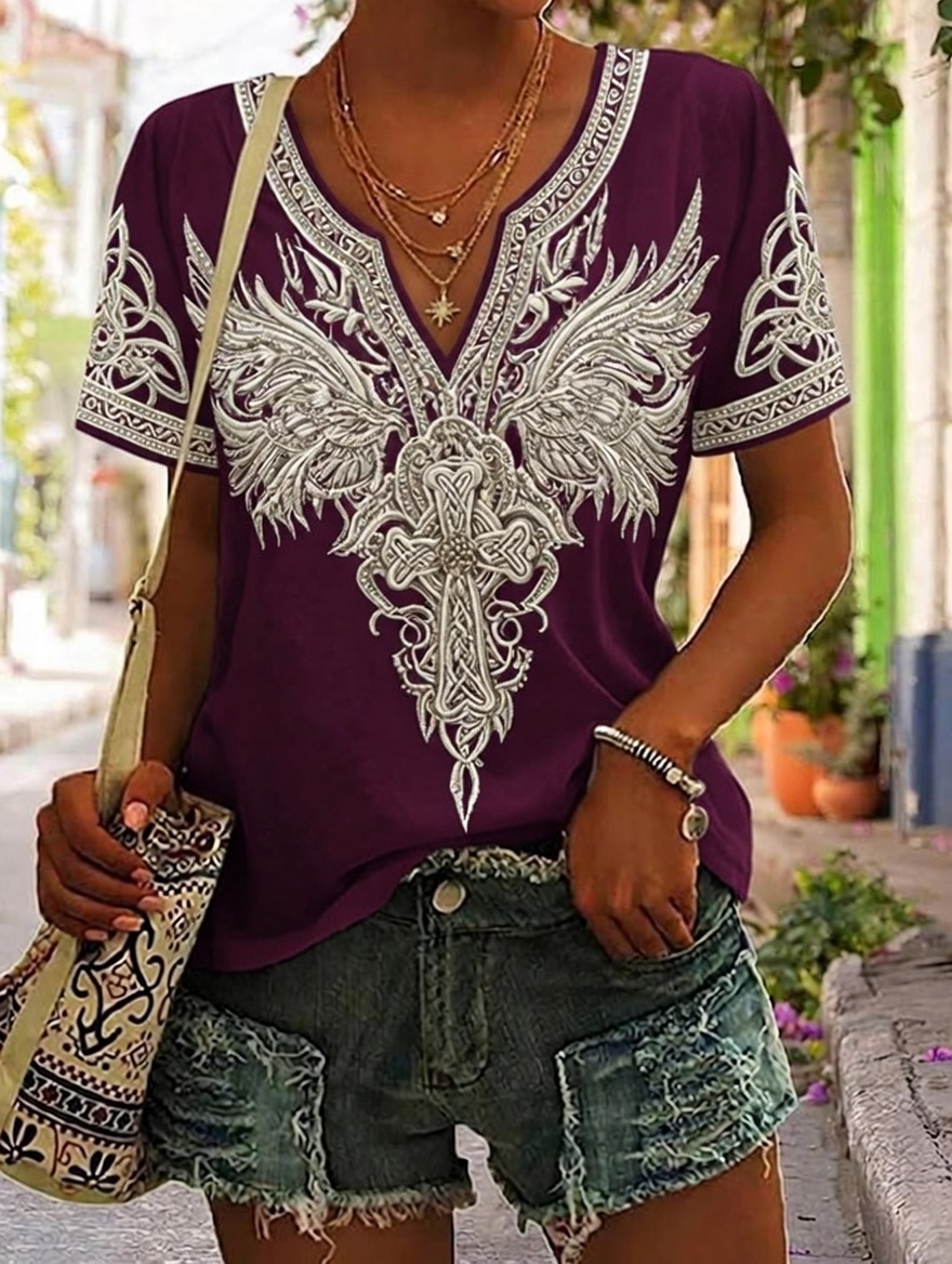 Women'S Faith Printed Casual Retro Style Top