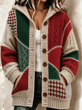 Women'S Casual Printed Panel Jacket
