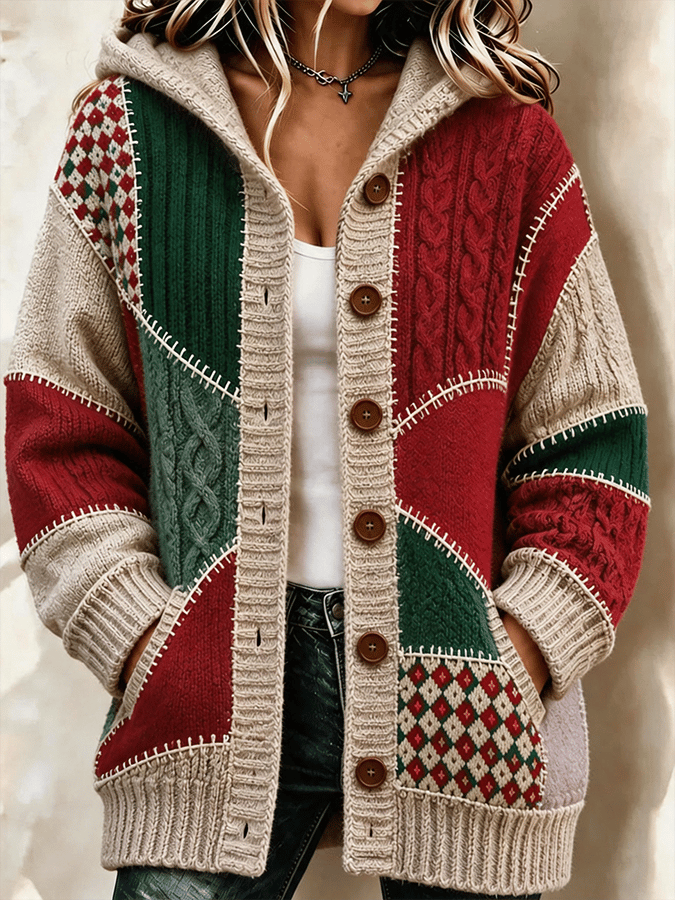 Women'S Casual Printed Panel Jacket