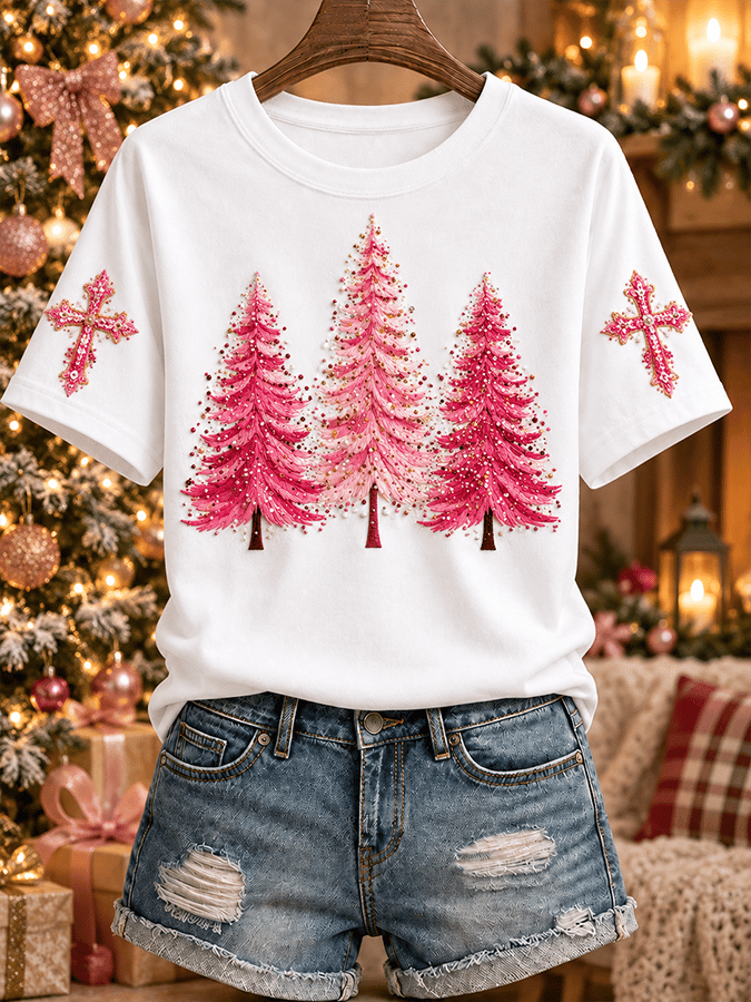 'Belief' - Christmas Comfortable Crew Neck Short Sleeve T-Shirt