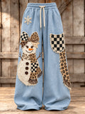 Women's Retro Christmas Print Casual Pants