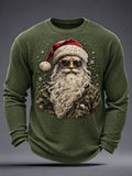 Men's Vintage Santa Claus Christmas Printed Casual Top