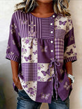 Women's Retro Faith Floral Print Top
