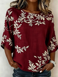 Women's Linen-Cotton Printed Tops