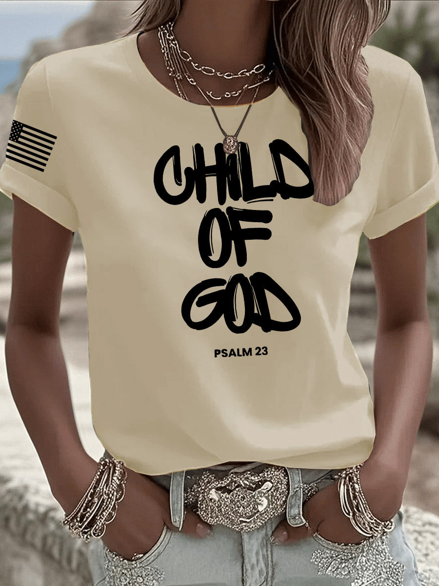 Child Of God From Psalm 23 Printed T-Shirt