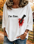 Women's Halloween Bloodstains Three-quarter sleeves Top