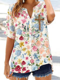 Women's Casual Floral Art Cross Shirt