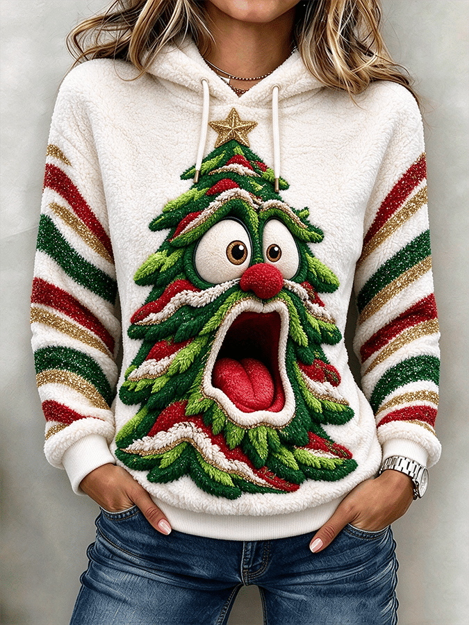 Women'S Casual Printed Hooded Sweatshirt