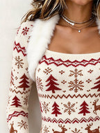 Women'S Frayed Edge Patchwork Ribbed Print Top