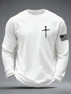 Men's Jesus The Way The Truth The Life Cross Waffle Long Sleeve T-Shirt