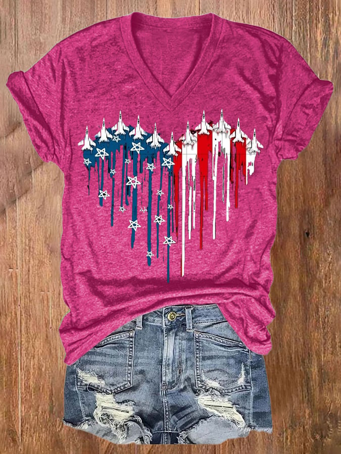 Women's Independence Day Design Printed T-Shirt