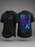 Men's Suicide Prevention Awareness Art Print Casual T-Shirt