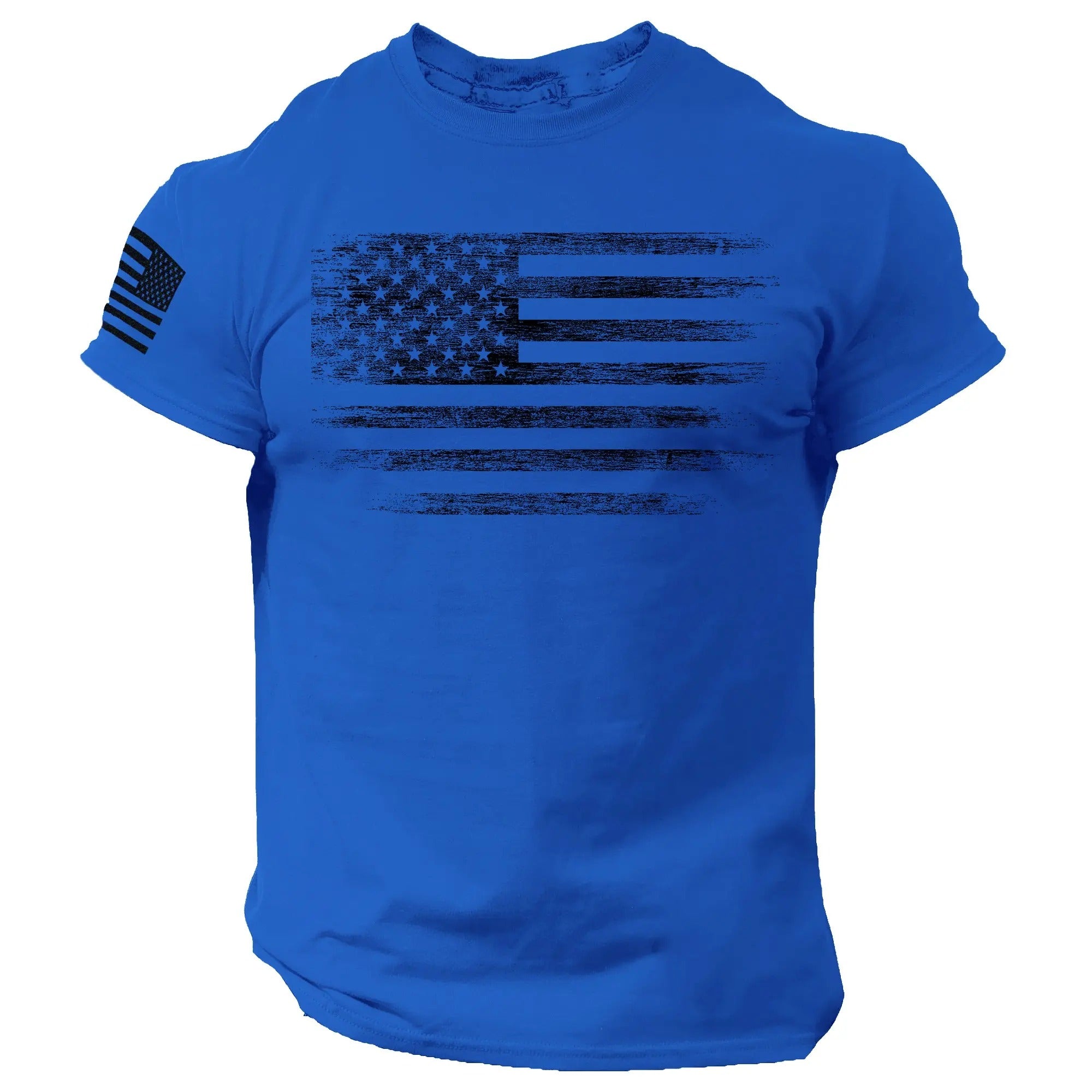 USA Distressed Flag 100% Cotton T-Shirt