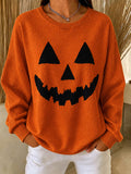 Women'S Halloween Pumpkin Emoji Hoodie