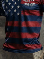 Men's Retro "Patriot" Color-Block Short-Sleeve Polo Shirt