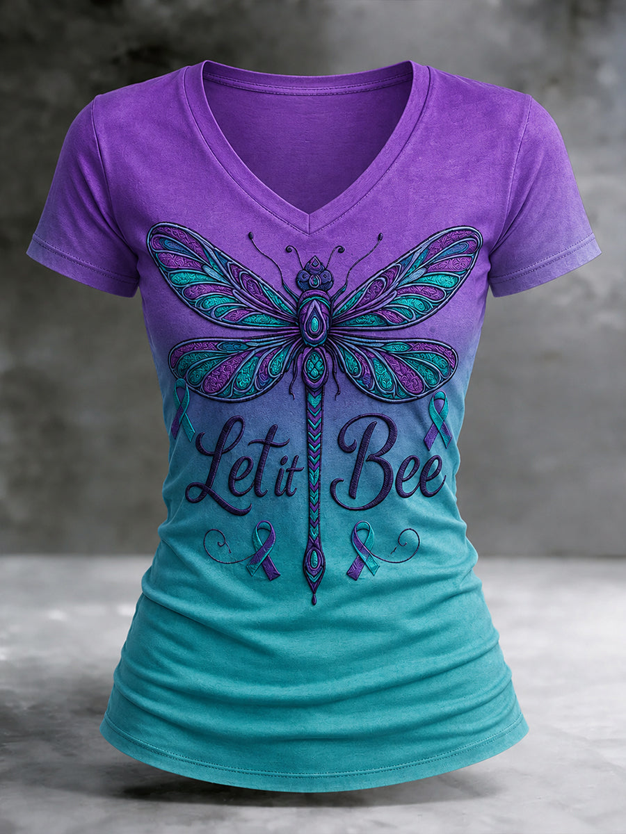 Women's Suicide Prevention Awareness Art Print Casual T-Shirt