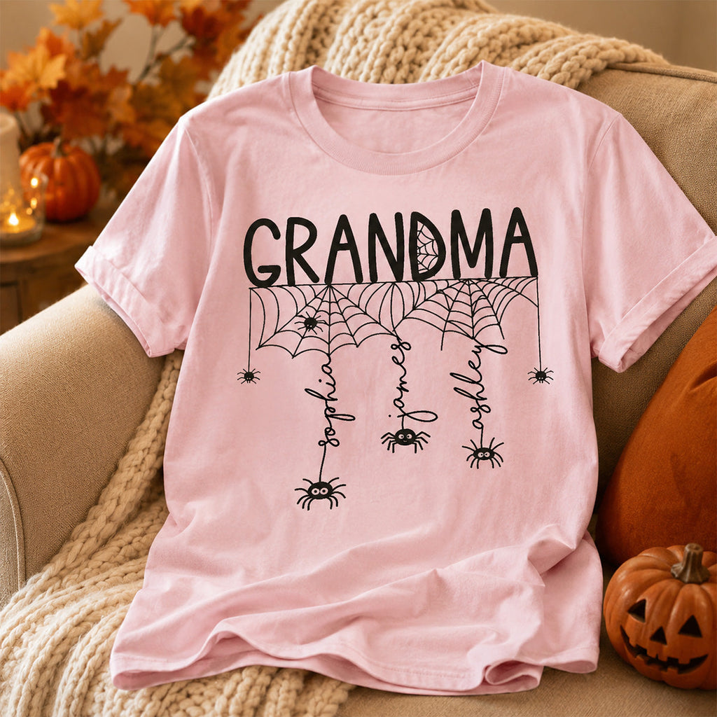 Halloween Grandma Mom Spooky Spiders - Personalized Shirt