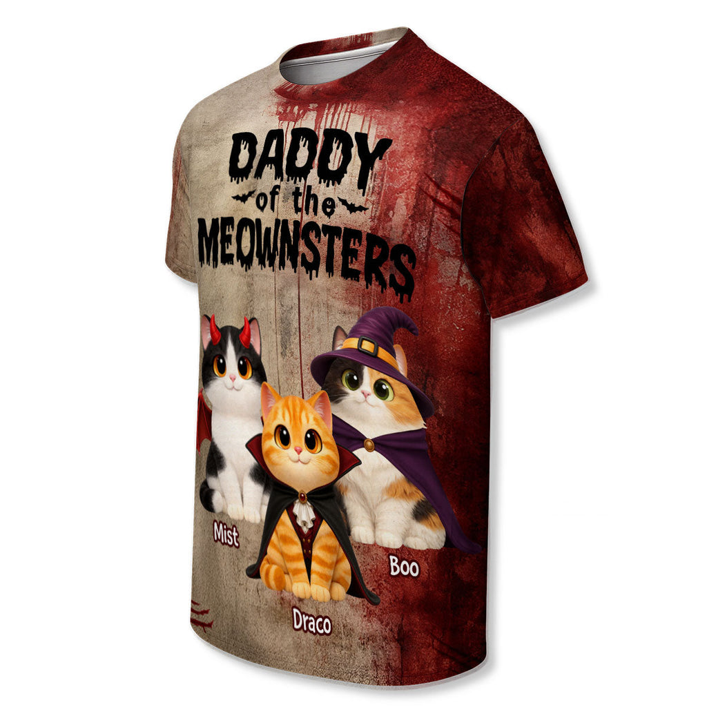Mommy Daddy Of The Meownsters Cats - Personalized Shirt - Halloween Gift For Cat Lovers