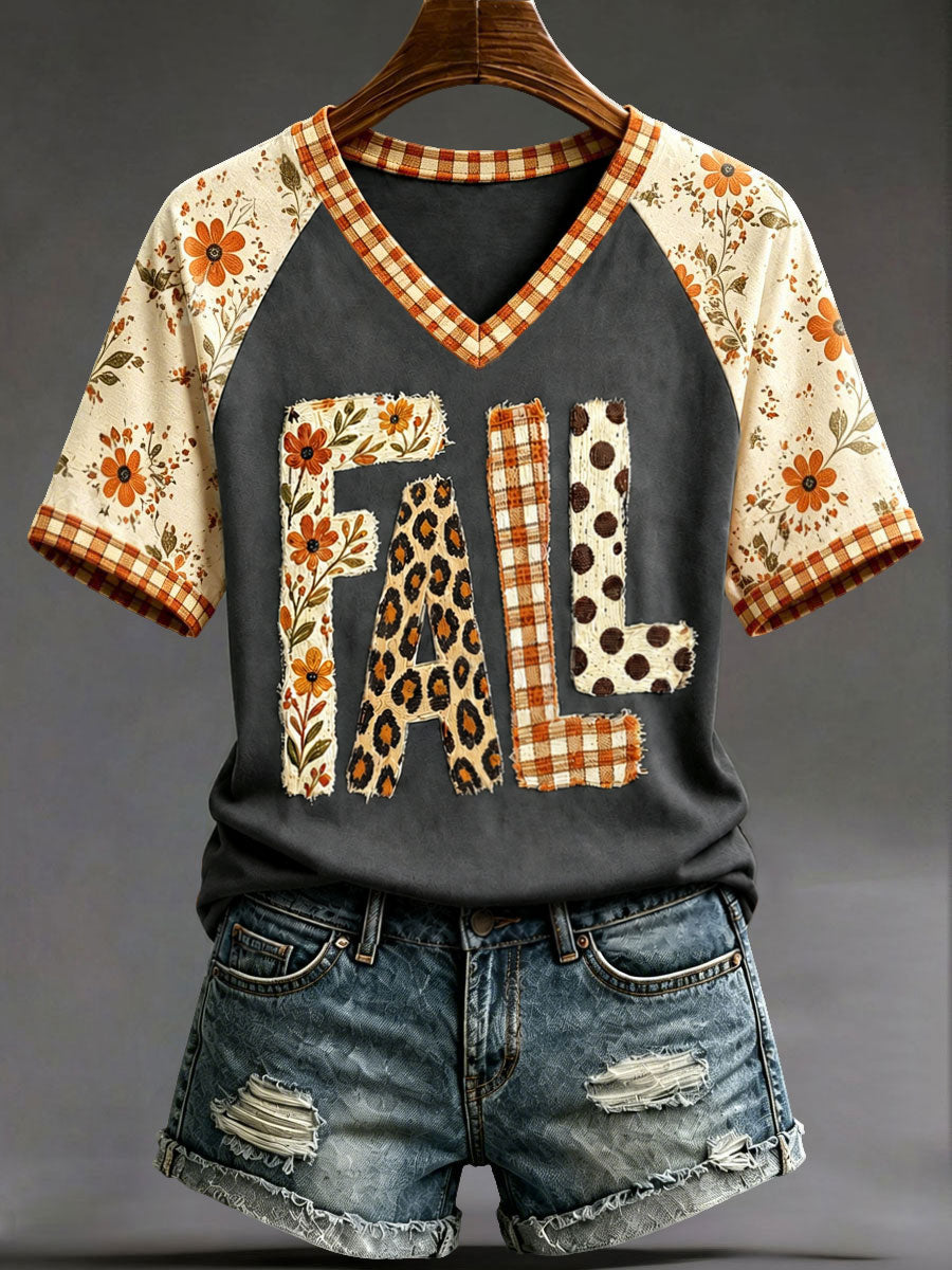 Women's Fall V-Neck T-Shirts