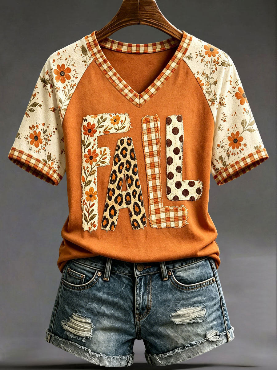 Women's Fall V-Neck T-Shirts