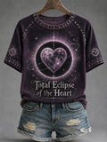 Women's Total Eclipse Of The Heart Print Casual Tee