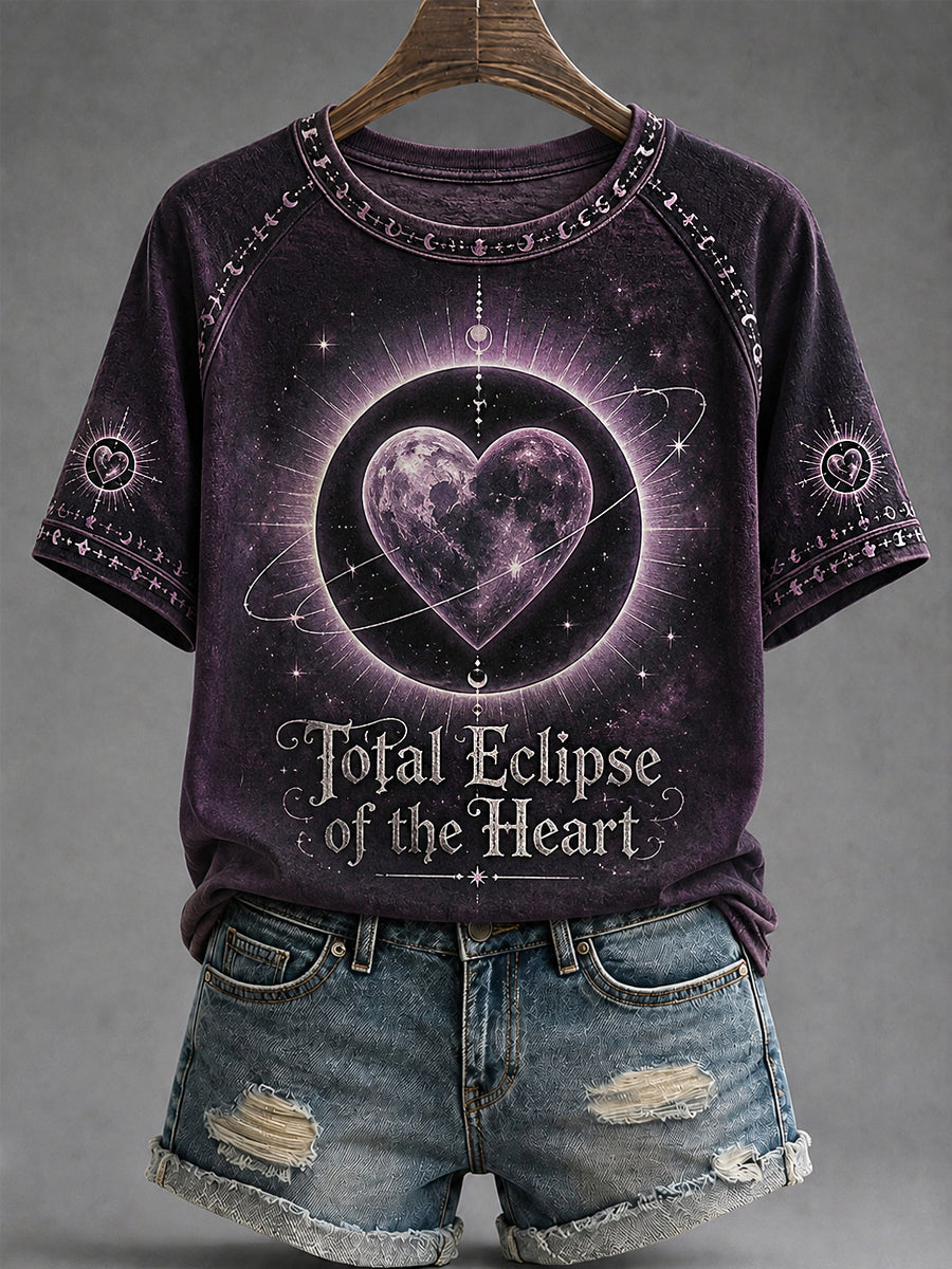 Women's Total Eclipse Of The Heart Print Casual Tee