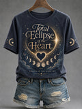 Women's Total Eclipse Of The Heart Print Casual Tee