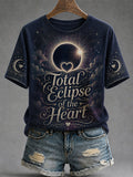 Women's Total Eclipse Of The Heart Print Casual Tee