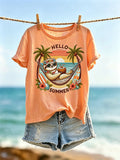 Women's Vacation Pattern Printed Casual Short Sleeve T-shirt