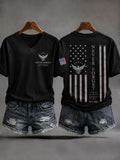 Women's America Printed V-neck T-shirt