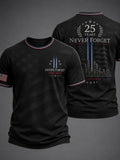 Men's 9/11 25th Anniversary We Will Never Forget Printed T-Shirt