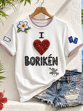 Women's Puerto Rico Art Printed T-shirt