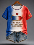 Women's Puerto Rico Art Printed T-shirt